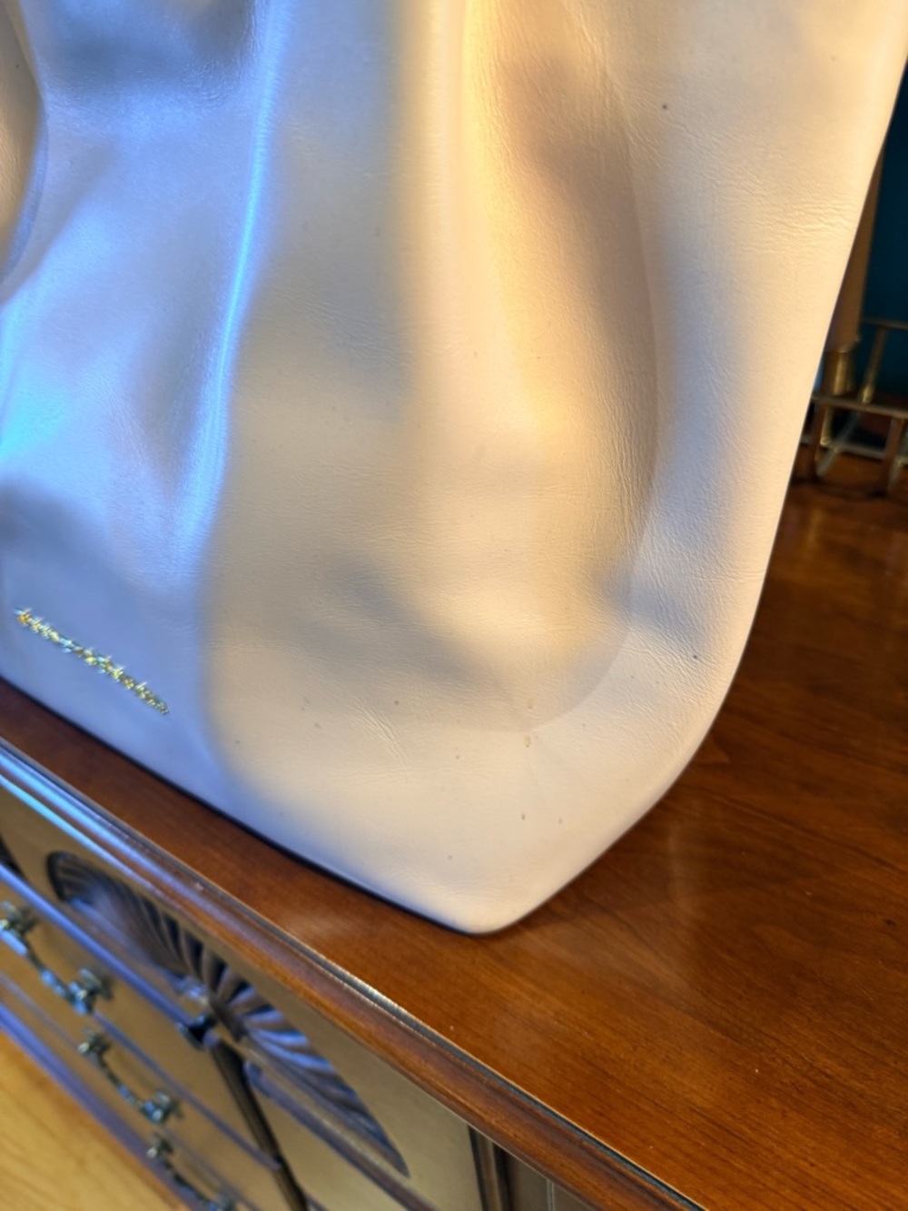 Dooney & Bourke Light Pink City Barlow Leather Tote with Tan Handles - Picture 2 of 8